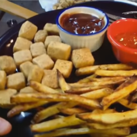 How to Make Tofu Nuggets, Mock Chicken Nuggets with Baked Fries